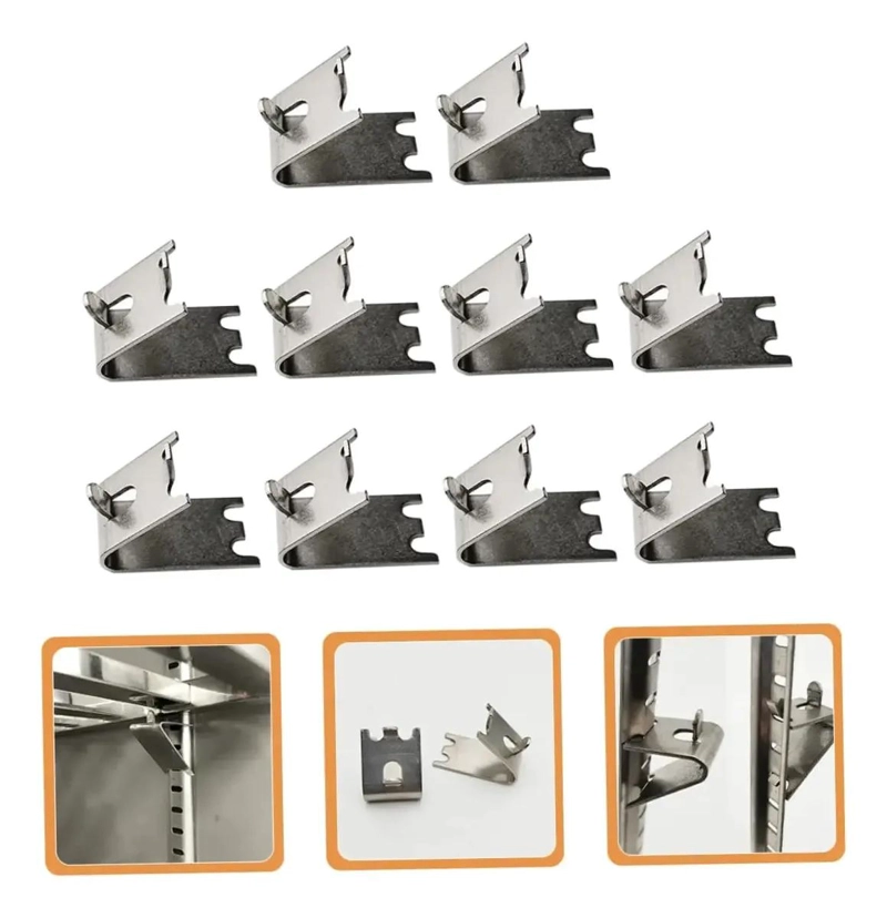 SET DE 12 GANCHOS METALICOS PARA SOPORTE DE COOLER EN COLOR PLATEADO - 4
