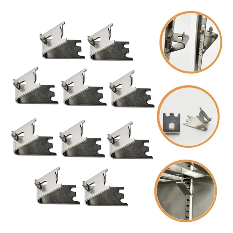SET DE 12 GANCHOS METALICOS PARA SOPORTE DE COOLER EN COLOR PLATEADO - 5