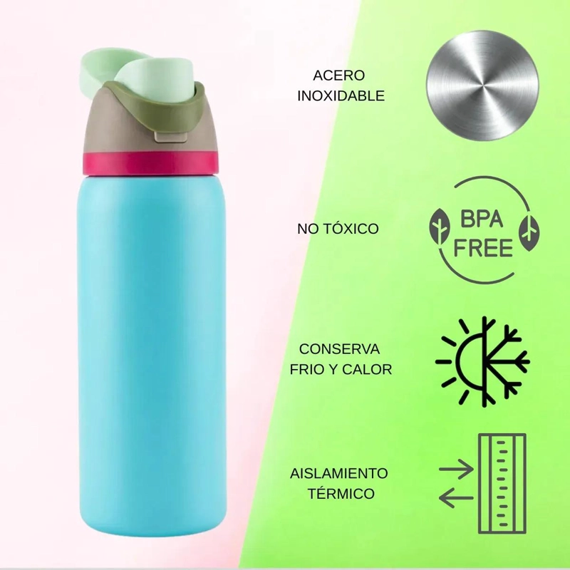 BOTELLA TE RMICA DE ACERO INOXIDABLE 1 LITRO PARA BEBIDAS FRIAS - 2