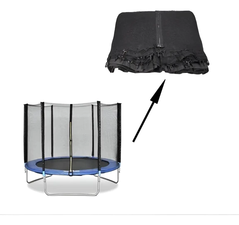 MALLA DE SEGURIDAD PARA CAMA ELASTICA DE 244 CM CON 6 PILARES - 1