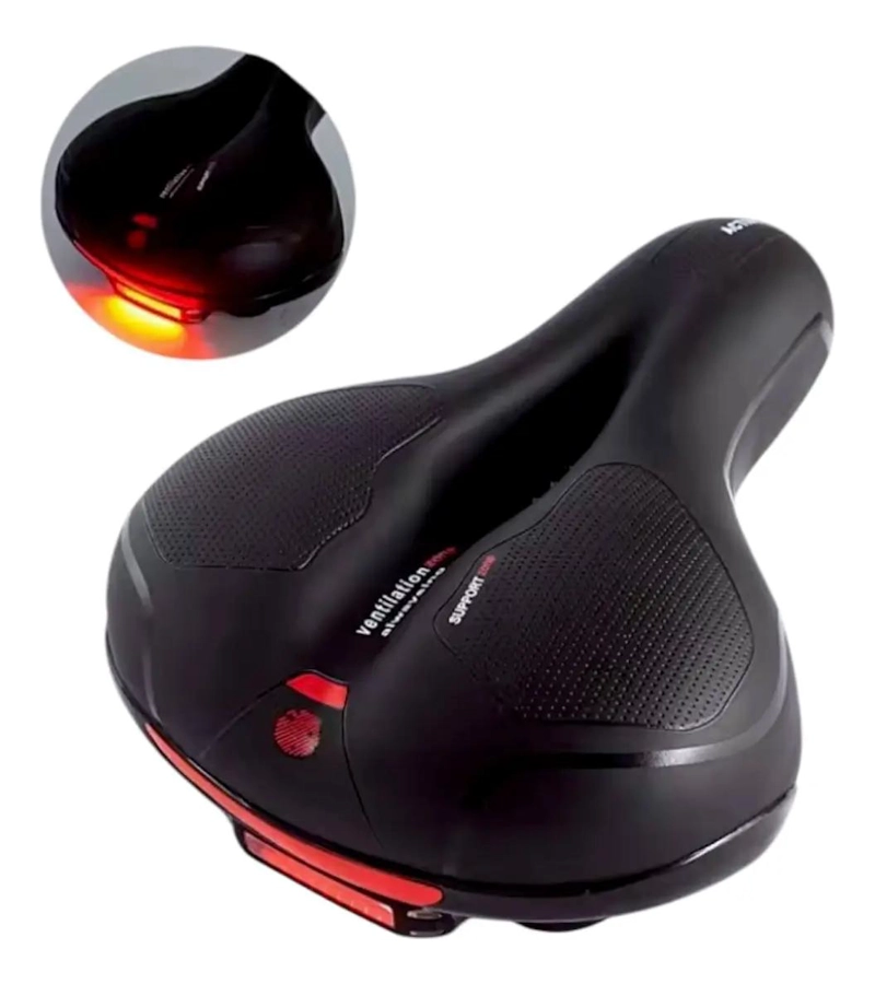 ASIENTO AMPLIO PARA BICICLETA CON LUZ Y DISEÑO ANTIESTATICO - 1