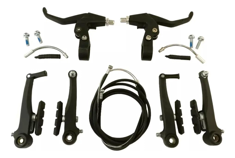 KIT COMPLETO DE FRENOS V-BRAKE PARA BICICLETA MTB, RUTA Y PASEO - 1