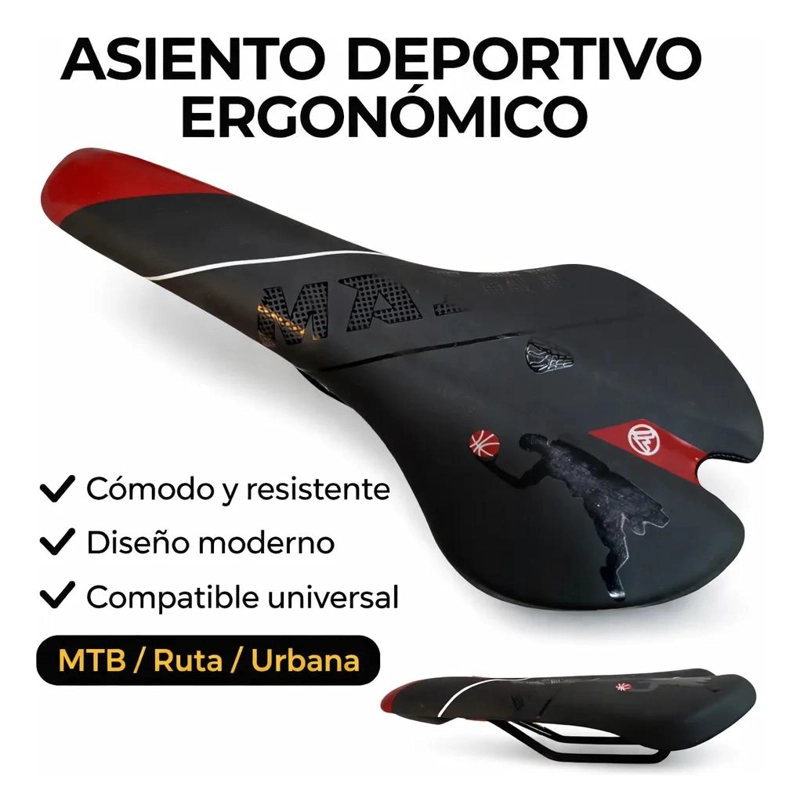 ASIENTO COMODO PARA BICICLETA DE RUTA Y MONTAÑA CON DISEÑO ERGONOMICO - 4
