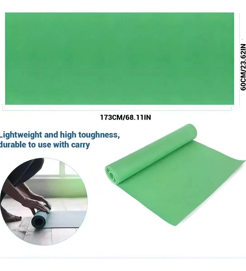 MAT DE YOGA ANTIDESLIZANTE VERDE 173X61 CM 8 MM PVC ECOLOGICO - 5