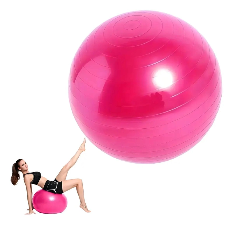 PELOTA DE YOGA ANTIEXPLOSION DE 55 CM EN COLOR ROSA - 1