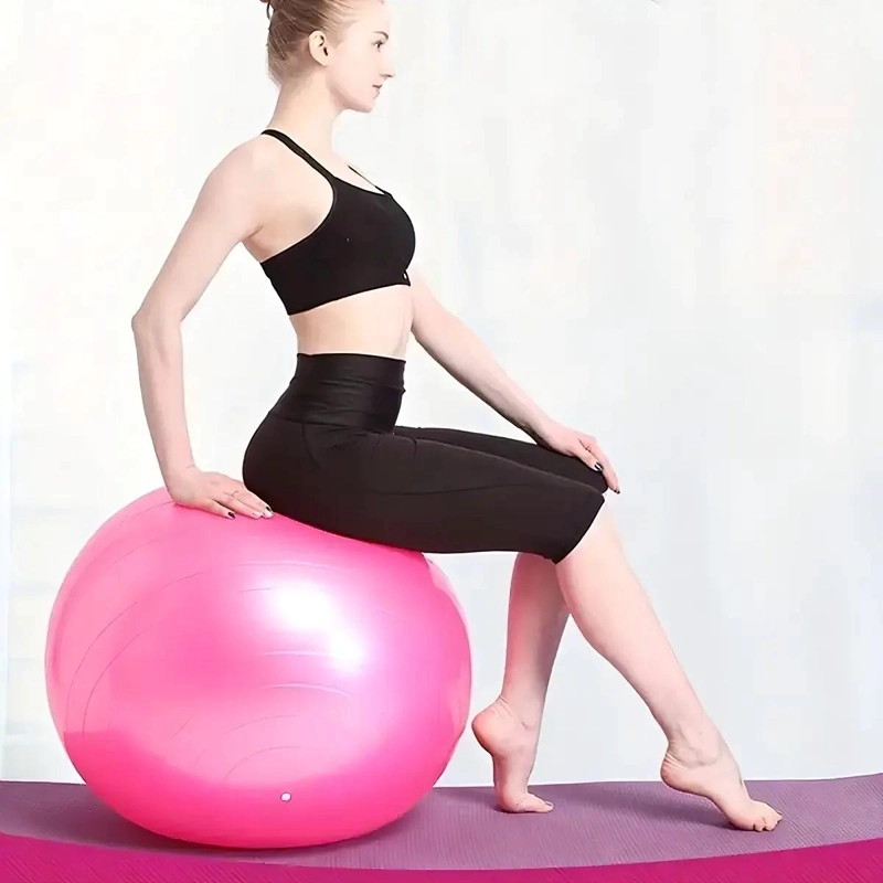PELOTA DE YOGA ANTIEXPLOSION DE 55 CM EN COLOR ROSA - 3
