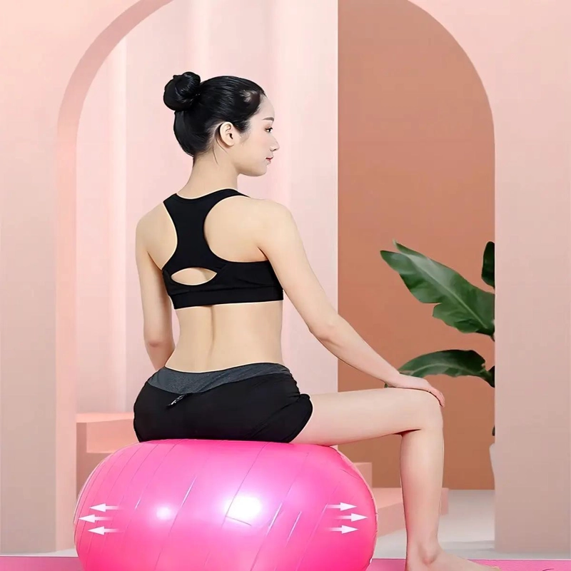 PELOTA DE YOGA ANTIEXPLOSION DE 55 CM EN COLOR ROSA - 5