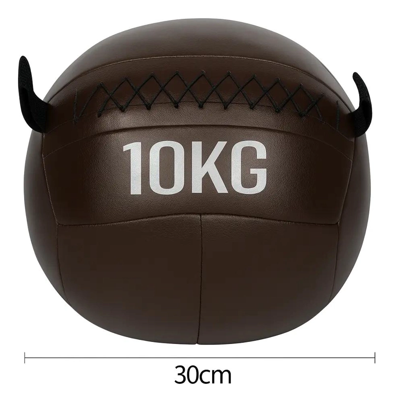 BALON MEDICINAL DE ECOCUERO DE 10 KG PARA ENTRENAMIENTOS FITNESS Y REHABILITACI - 4