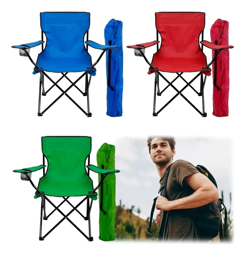 PACK DE 2 SILLAS PLEGABLES CON BOLSO Y PORTAVASOS INTEGRADOS PARA EXTERIORES - 1