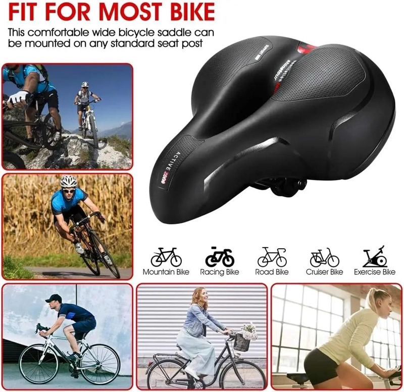 ASIENTO PARA BICICLETA CON AMORTIGUADOR Y REFLECTANTE DE SEGURIDAD - 2