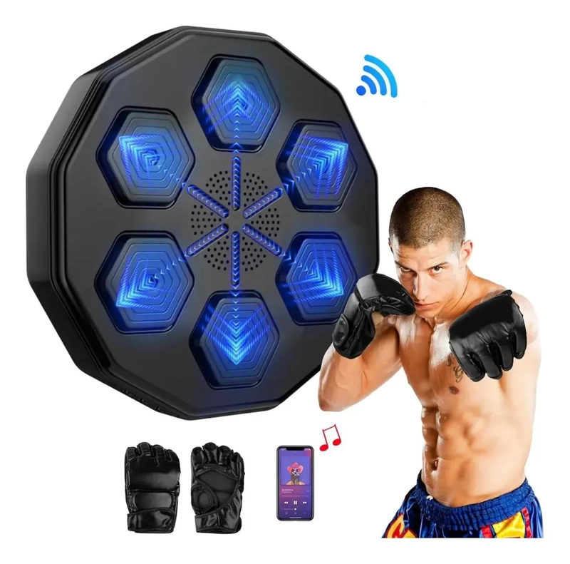 MAQUINA DE BOXEO CON FUNCION MUSICAL BLUETOOTH Y GUANTES INCLUIDOS - 1