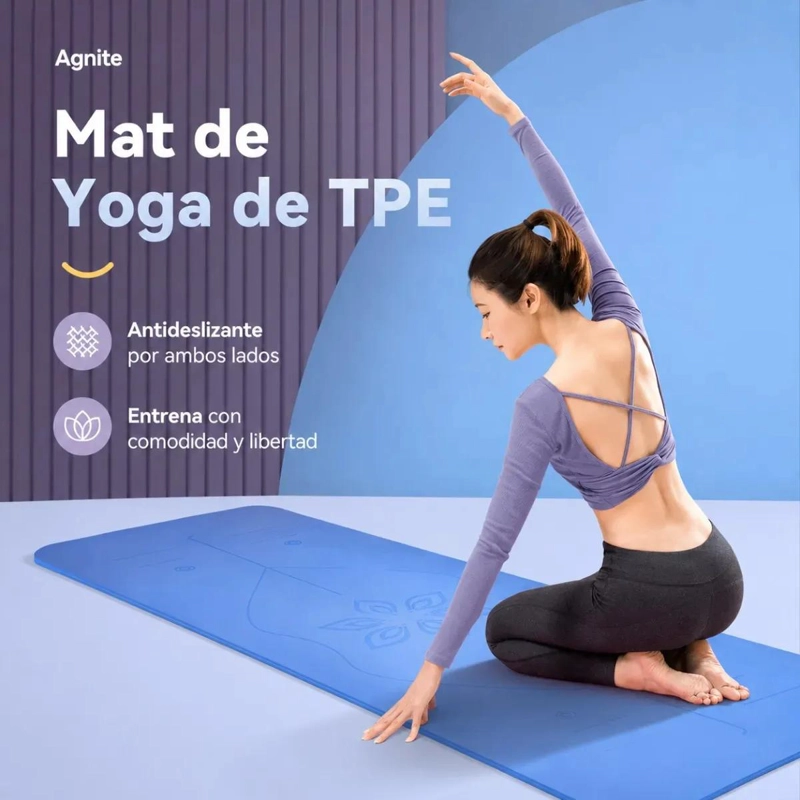 COLCHONETA DEPORTIVA DE YOGA Y PILATES TPE DE 6MM CON BOLSO - 2