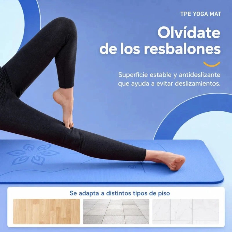 COLCHONETA DEPORTIVA DE YOGA Y PILATES TPE DE 6MM CON BOLSO - 4