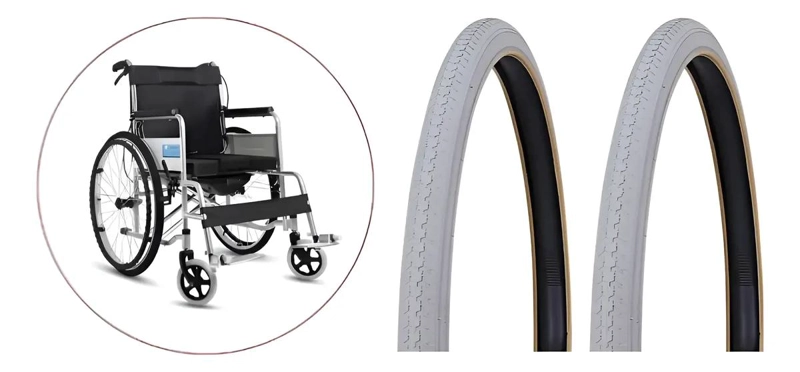 PACK DE 2 NEUMATICOS PARA SILLA DE RUEDAS 24X1 3/8 ORNATE - 1