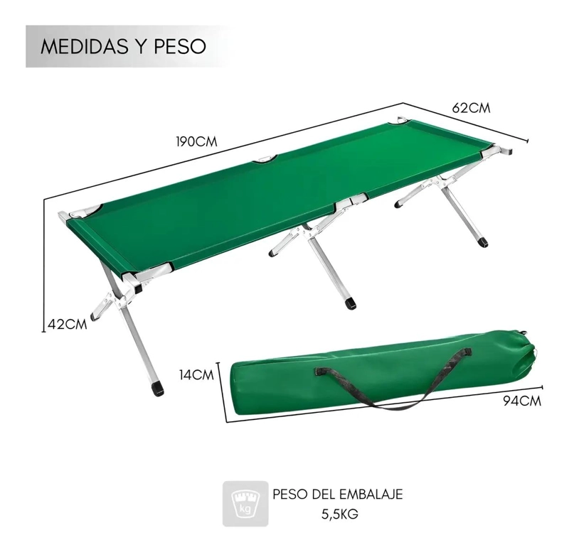 CATRE PLEGABLE PARA CAMPING CON ESTRUCTURA RESISTENTE Y DISEÑO COMPACTO - 2