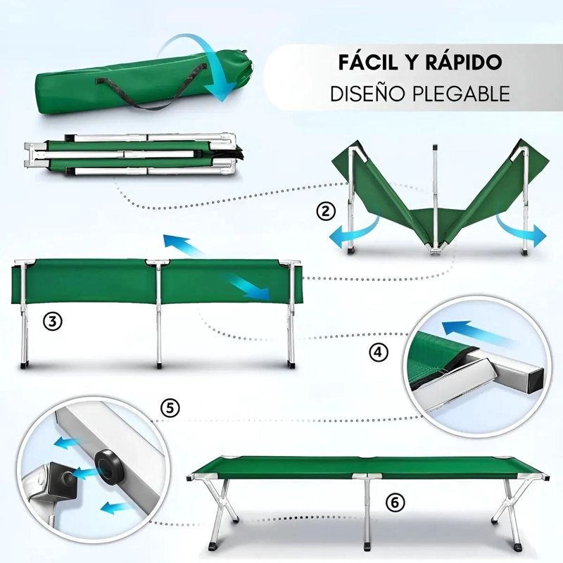 CATRE PLEGABLE PARA CAMPING CON ESTRUCTURA RESISTENTE Y DISEÑO COMPACTO - 3