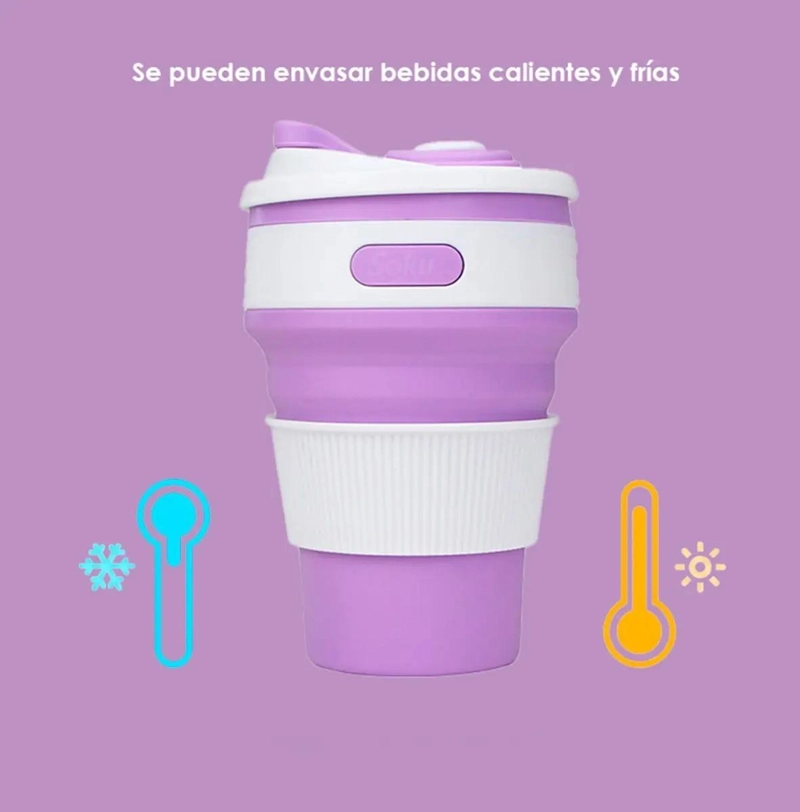 VASO TE RMICO PLEGABLE PORTATIL PARA CAFE  CON CIERRE HERME TICO - 2