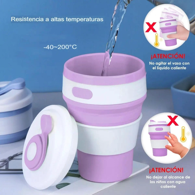 VASO TE RMICO PLEGABLE PORTATIL PARA CAFE  CON CIERRE HERME TICO - 3