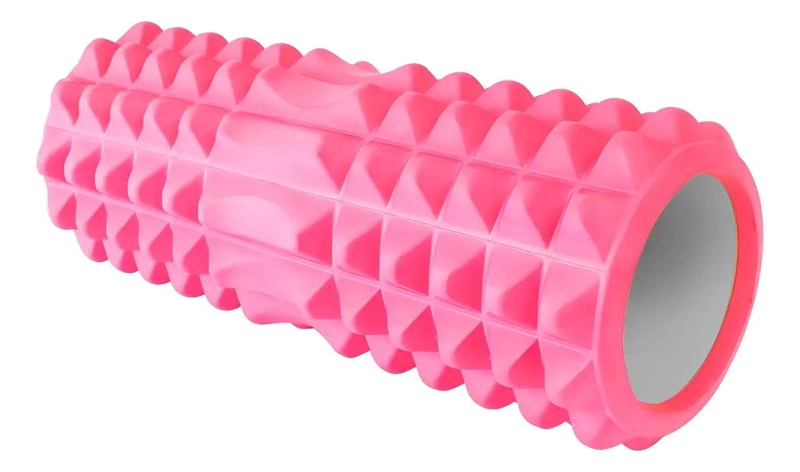 RODILLO DE ESPUMA TRIANGULAR ROSA 33X13 CM GOMA EVA DENSA PARA MASAJE - 1