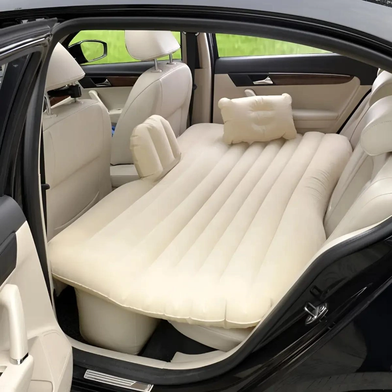 COLCHON INFLABLE PARA AUTO CON DOS ALMOHADAS Y INFLADOR INCLUIDO - 1
