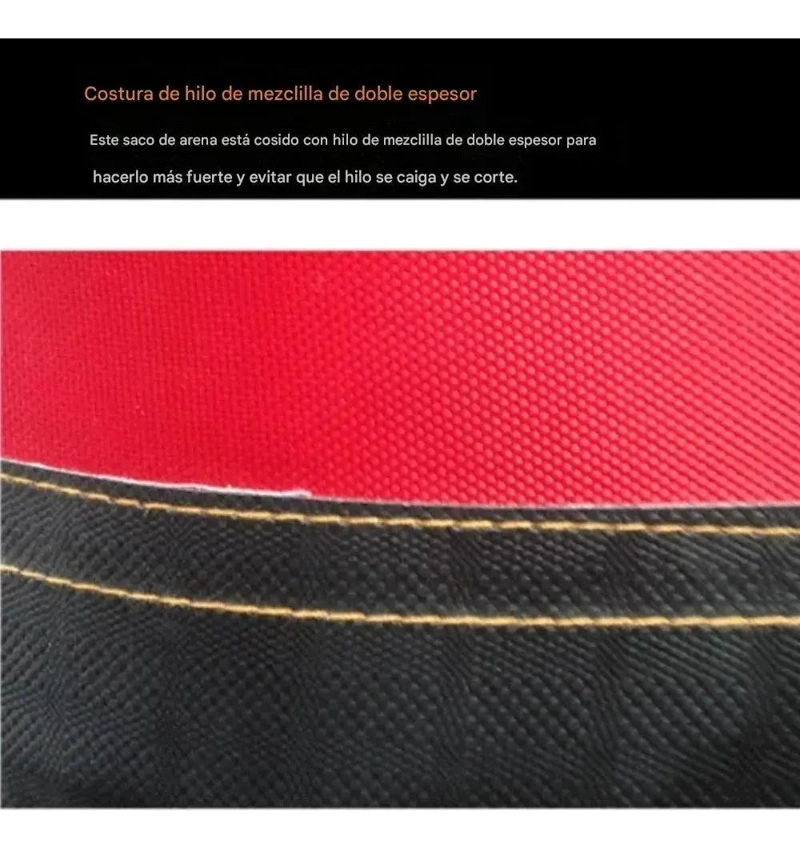 SACO DE BOXEO GRANDE PROFESIONAL CON CADENA DE ANCLAJE ROJO RESISTENTE - 5