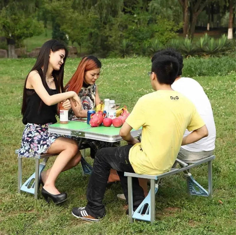 MESA DE CAMPING PORTATIL CON SILLAS PLEGABLES Y COMEDOR EXTENSIBLE - 3