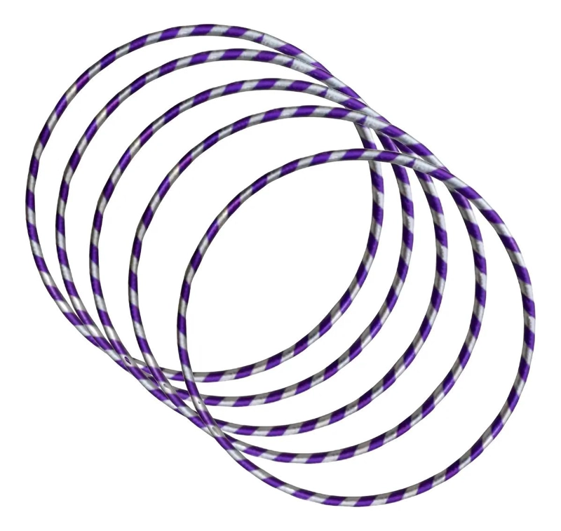SET DE 5 AROS DE GIMNASIA DE POLIETILENO DE 75 CM COLOR MORADO - 1