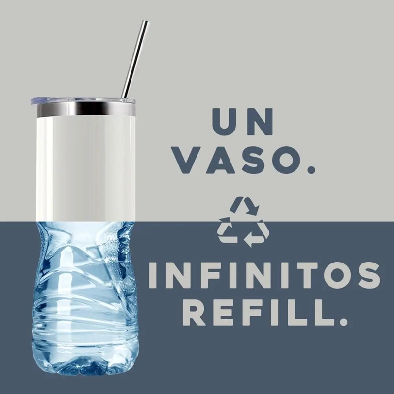 SET DE 2 VASOS TE RMICOS DE ACERO INOXIDABLE PARA BEBIDAS FRIAS Y CALIENTES - 1