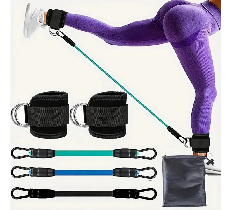 SET DE 5 GRILLETES PARA TOBILLO IDEALES PARA ENTRENAMIENTO DE GLUTEOS Y GIMNASIO - 1