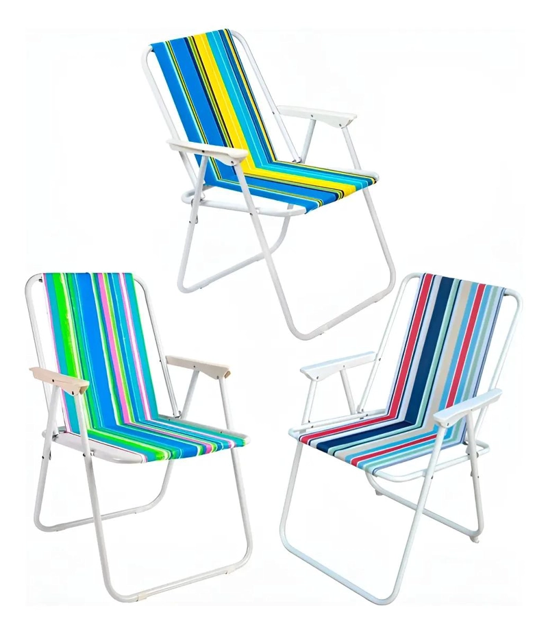 PACK DE 2 SILLAS PLEGABLES RESISTENTES PARA CAMPING Y PLAYA - 1