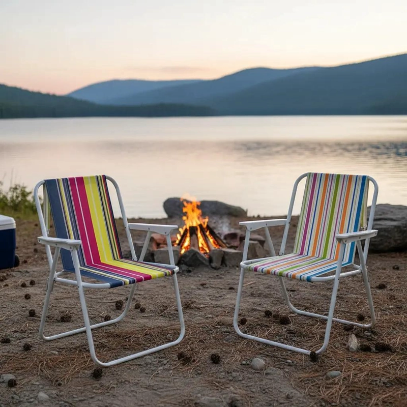 PACK DE 2 SILLAS PLEGABLES RESISTENTES PARA CAMPING Y PLAYA - 2