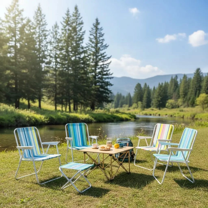 PACK DE 2 SILLAS PLEGABLES RESISTENTES PARA CAMPING Y PLAYA - 4