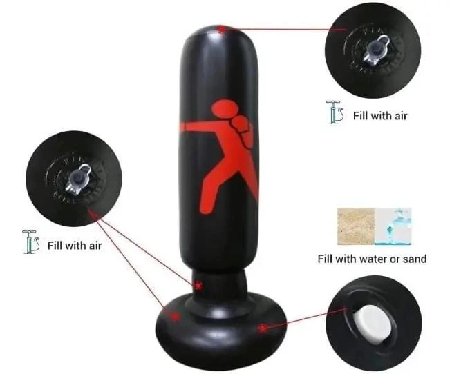 SACO DE BOXEO INFLABLE CON INFLADOR INCLUIDO PARA ENTRENAMIENTO - 3