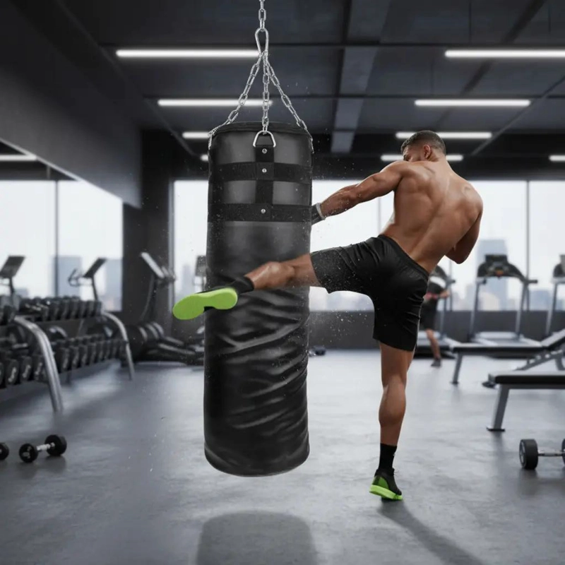 SACO DE BOXEO DE 100 CM CON RELLENO DE ASERRIN PARA ENTRENAMIENTO - 2