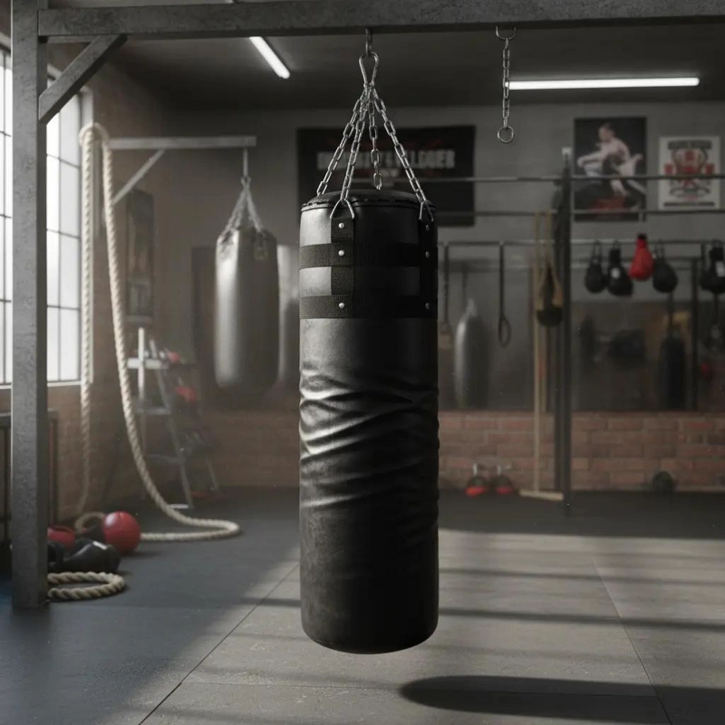 SACO DE BOXEO DE 100 CM CON RELLENO DE ASERRIN PARA ENTRENAMIENTO - 4