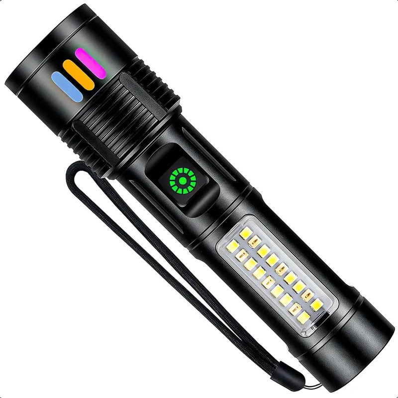 LINTERNA TACTICA RECARGABLE DE ALTA POTENCIA CON LUZ INTENSA - 1