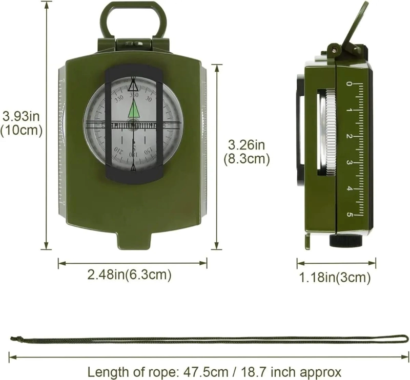 BRUJULA MILITAR MULTIFUNCION CON INCLINOMETRO Y RESISTENTE AL AGUA - 2