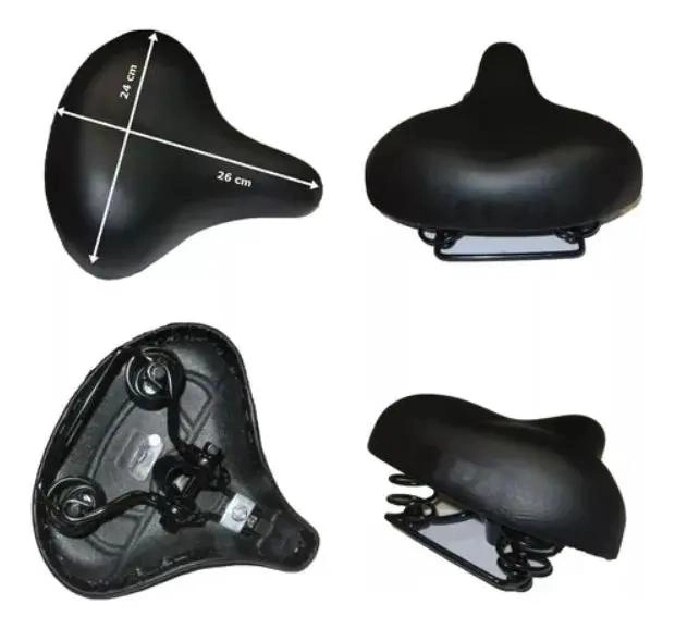 ASIENTO ANCHO PARA BICICLETA CON RESORTE PARA PASEO COMODO - 4