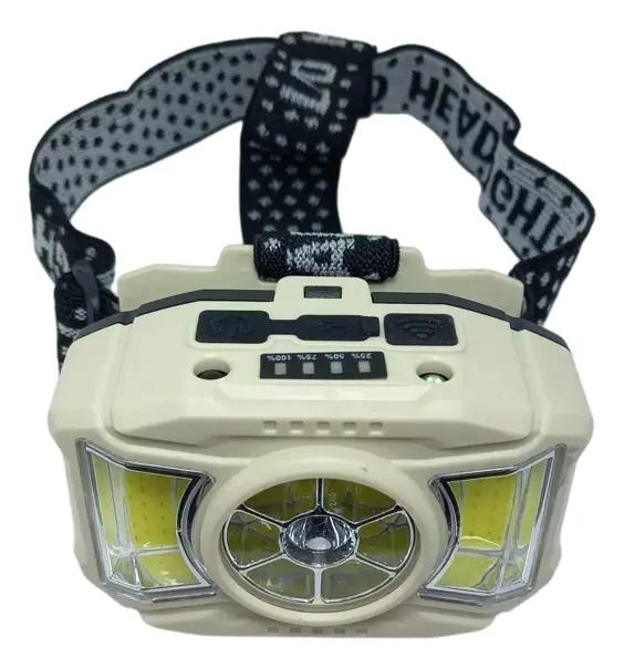 LINTERNA FRONTAL RECARGABLE CON LUZ BLANCA Y PUERTO USB - 2