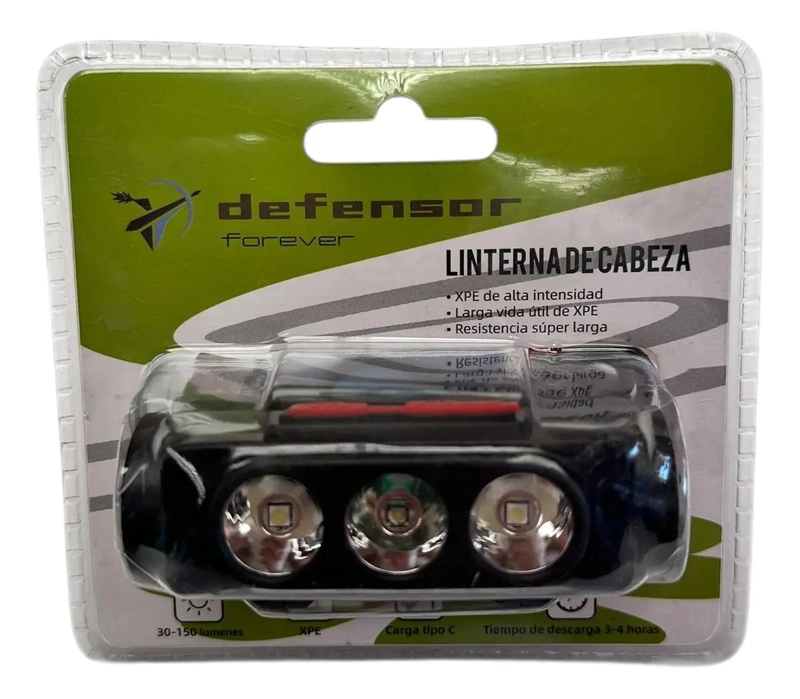 LINTERNA FRONTAL RECARGABLE CON LUZ LED DE 150 LUMENES COLOR BLANCO - 3
