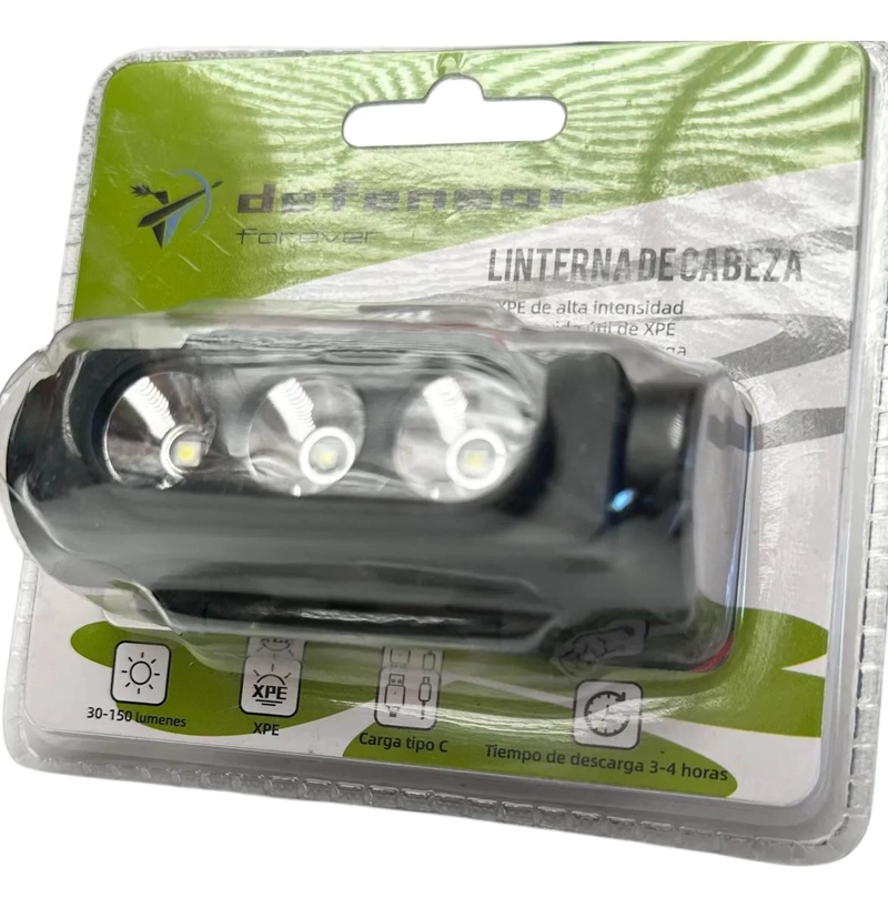 LINTERNA FRONTAL RECARGABLE CON LUZ LED DE 150 LUMENES COLOR BLANCO - 5