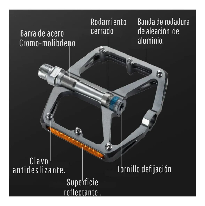 PEDALES UNIVERSALES PARA BICICLETA CON DISEÑO ANTIDESLIZANTE Y RESISTENTE - 1