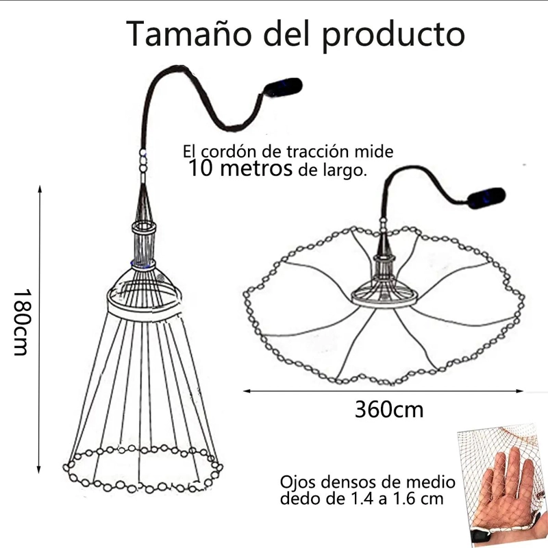 MALLA DE FUNDICION DE 1/4 CON 3,6 METROS DE LONGITUD Y ANILLOS - 3
