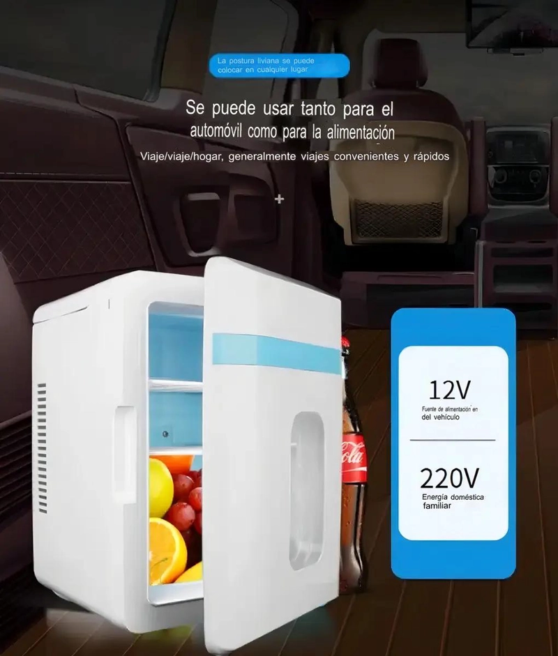MINI REFRIGERADOR PORTATIL DE 12 LITROS PARA AUTO Y HOGAR - 2