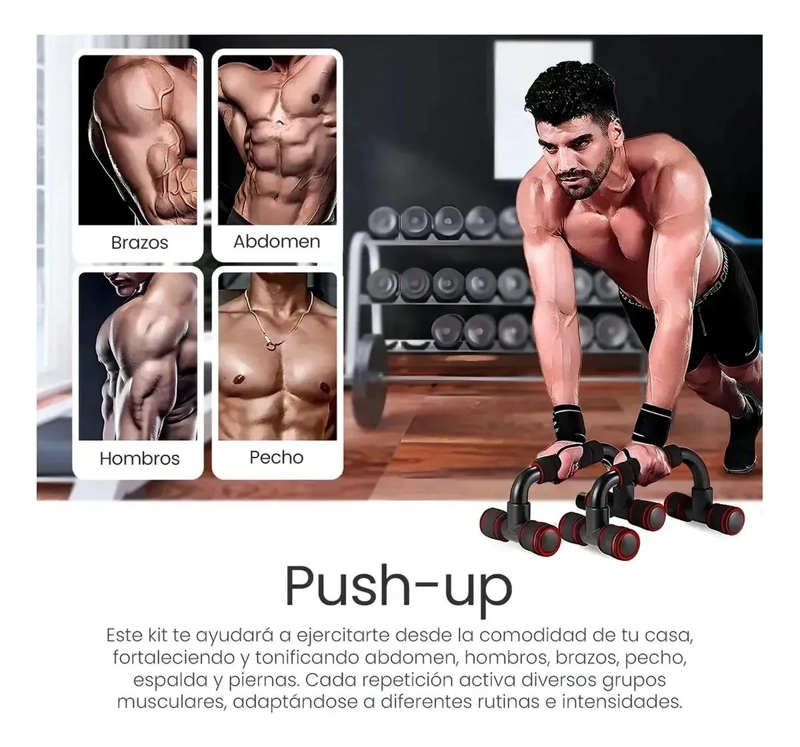 SET COMPLETO DE EJERCICIOS CON RUEDA ABDOMINAL Y ACCESORIOS FITNESS - 2