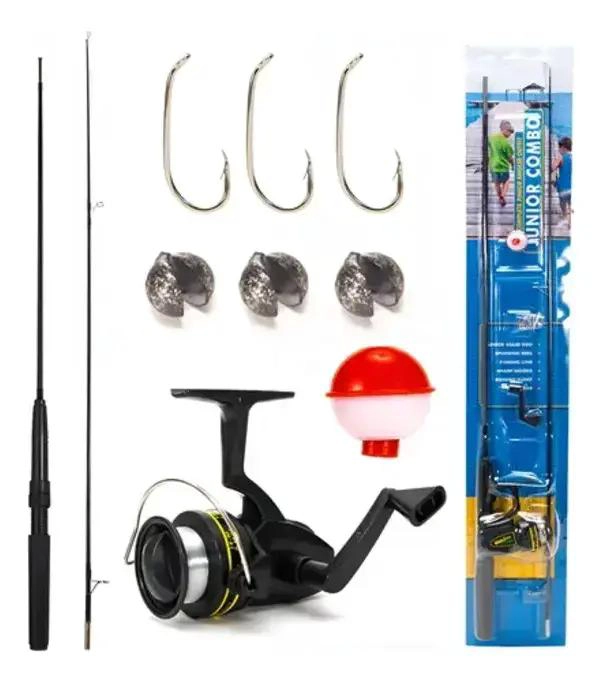 SET COMPLETO PARA PESCA CON CAÑA, CARRETE, FLOTADORES Y ANZUELOS - 1