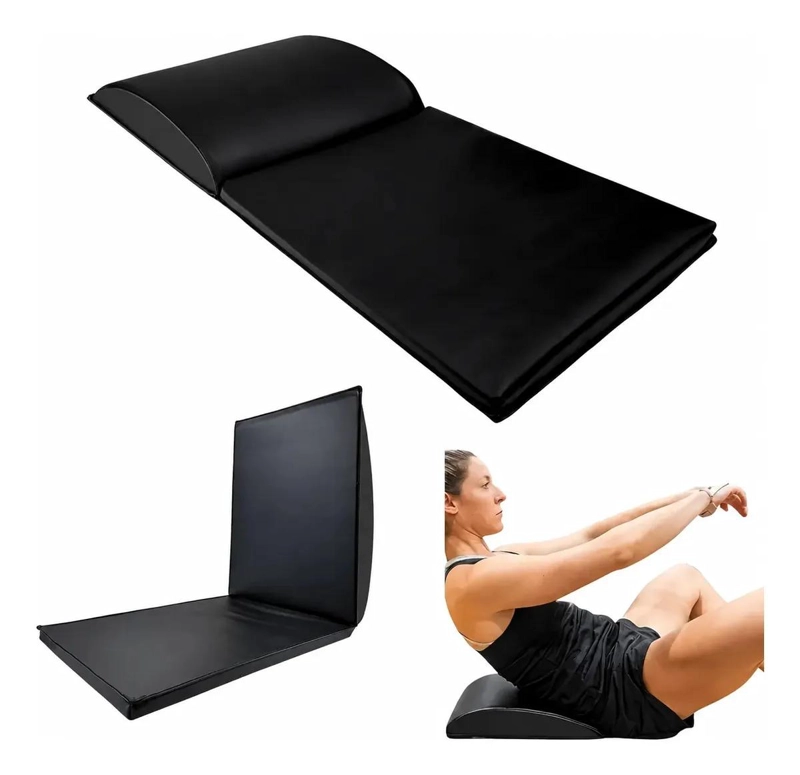 COLCHONETA DEPORTIVA PLEGABLE DE CUERO SINTE TICO NEGRO PARA EJERCICIOS - 1
