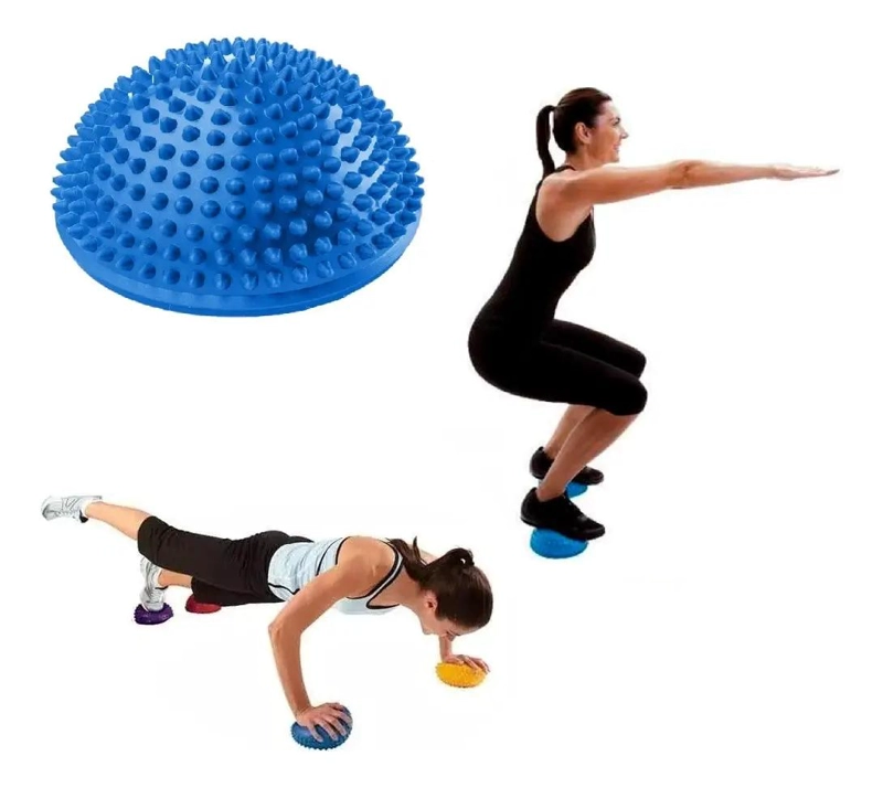 SET DE 2 BALONES MINI BOSU DE 16 CM DE DIAMETRO EN COLOR AZUL - 2