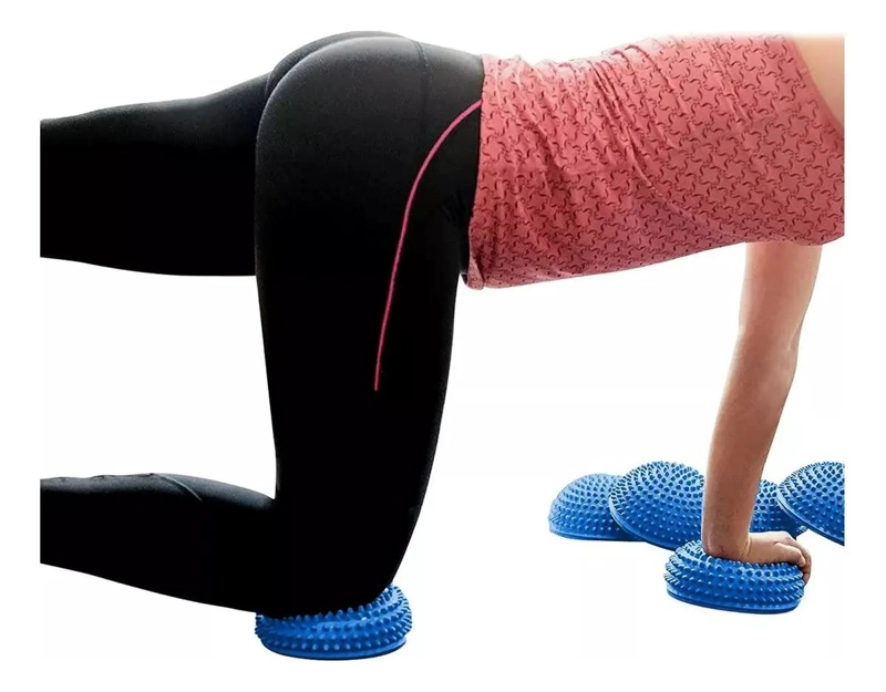 SET DE 2 BALONES MINI BOSU DE 16 CM DE DIAMETRO EN COLOR AZUL - 3