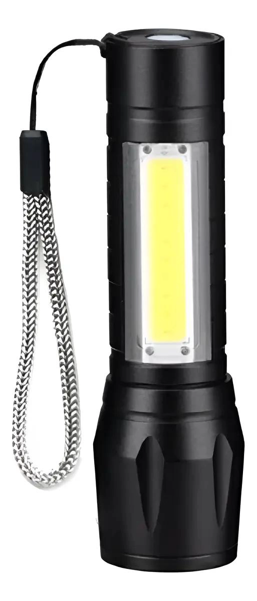 GENÉRICO LINTERNA RECARGABLE CON LUZ LED COB Y XPE CON ZOOM TELESCOPICO AJUSTABLE